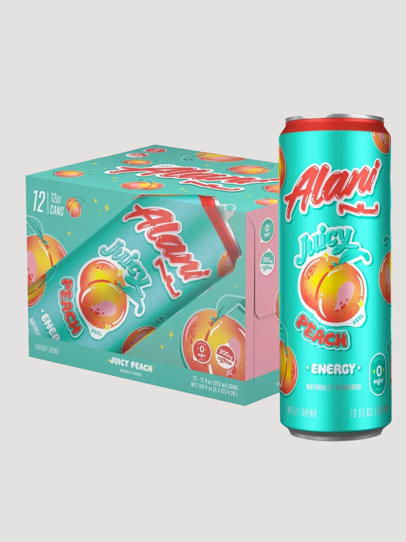 Alani Nu Energy 12 Pack-Drinks & RTDs-Alani Nu-Juicy Peach-Club Bunker