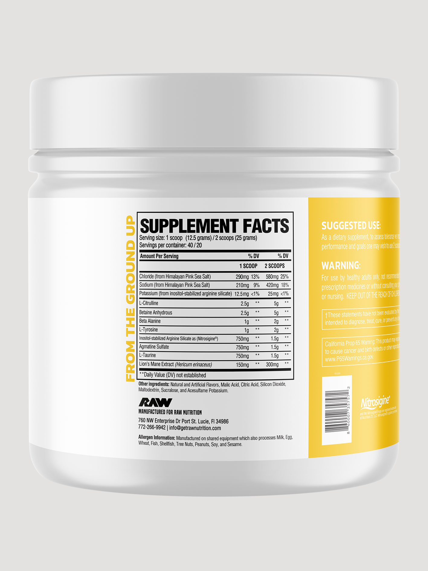 CBUM Raw Nutrition Pump Non-Stim Pre-Workout