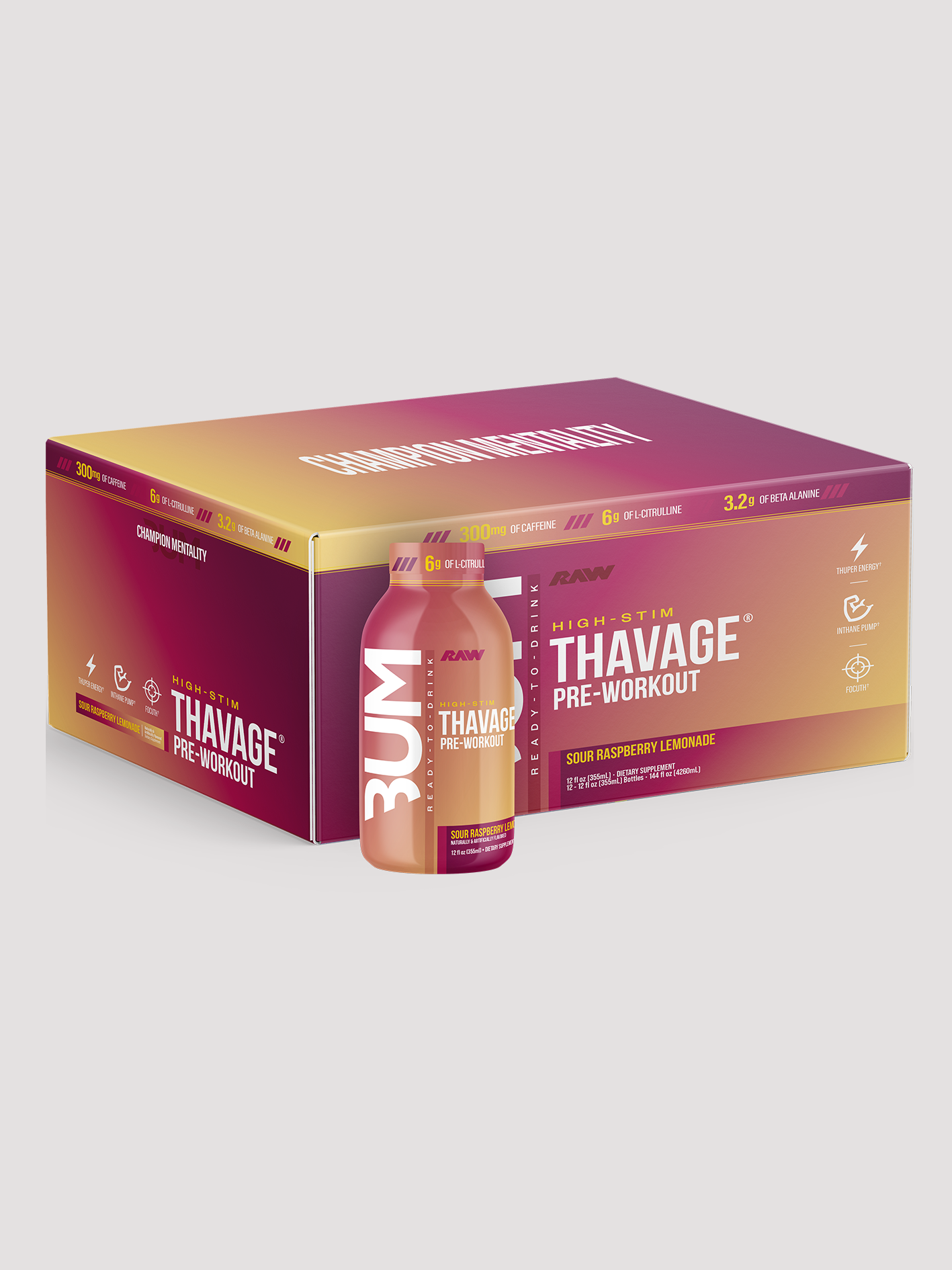 CBum Thavage RTD 12 Pack – Ready-to-Drink Pre-Workout by Chris Bumstead