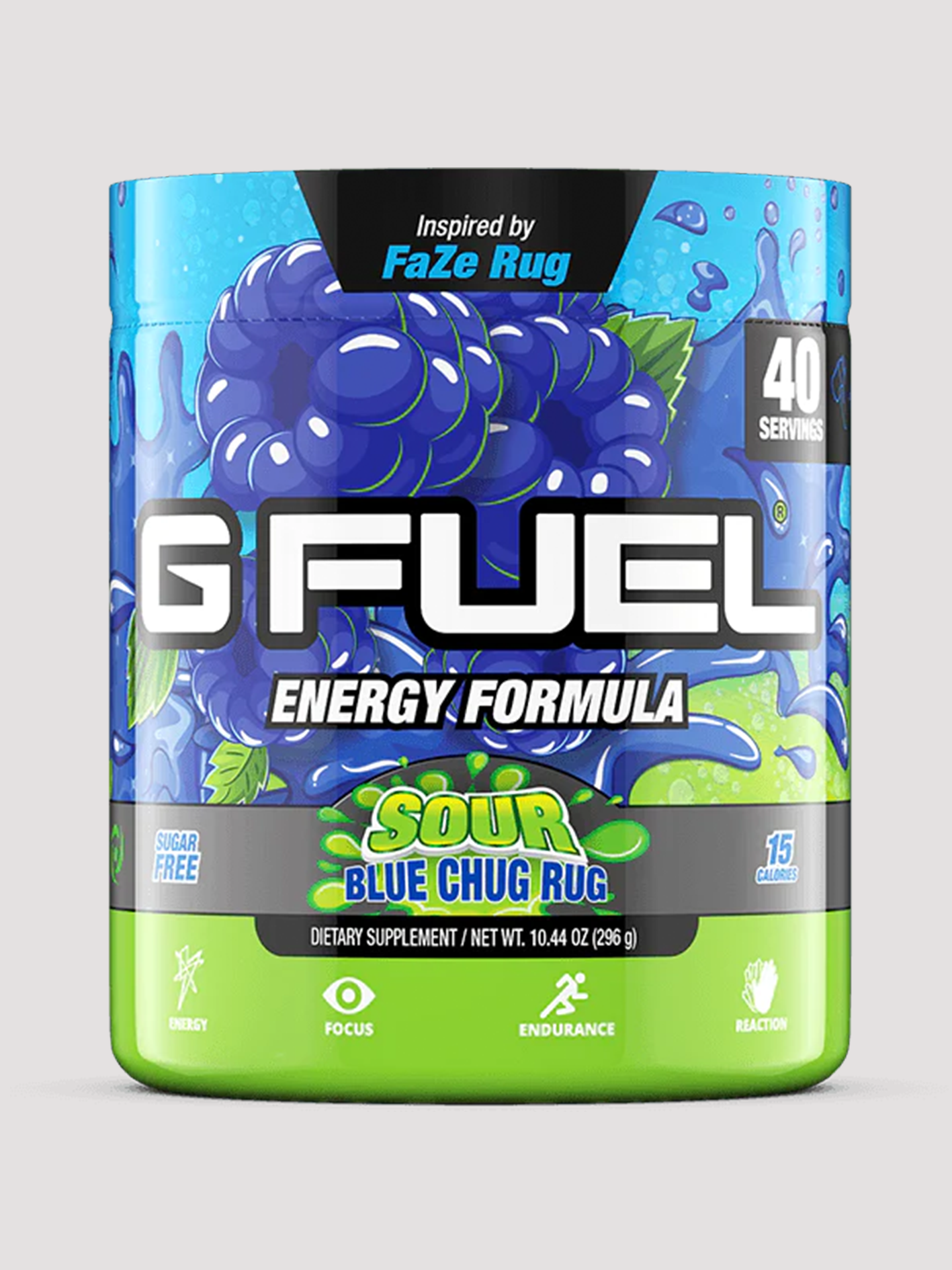 GFuel Energy Formula Powder Tub-Preworkout-G Fuel-Sour Blue Chug Rug-Club Bunker