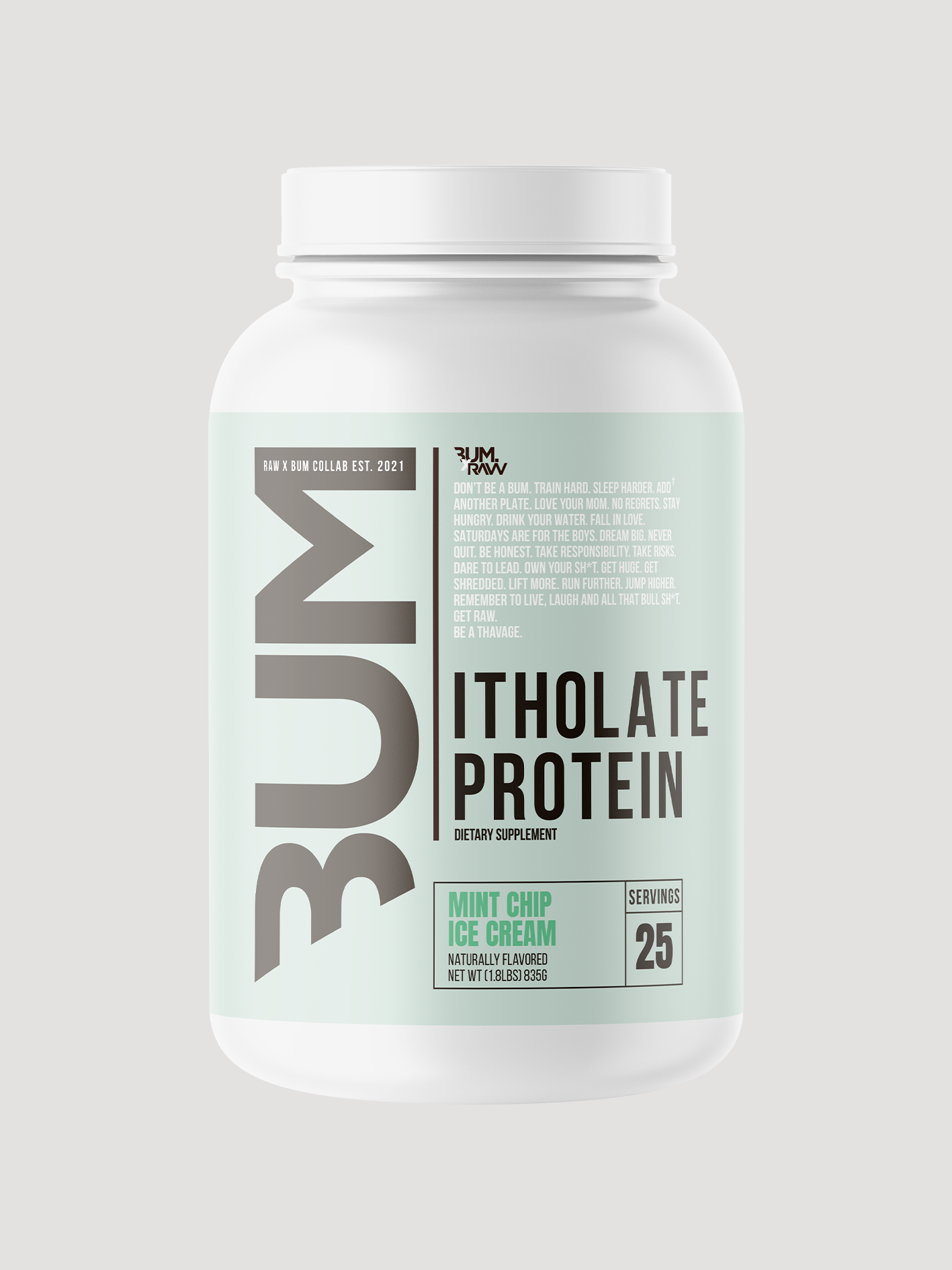 RAW Bum Itholate Whey Protein Powder-Protein-CBum-Mint Chip Ice Cream-Club Bunker