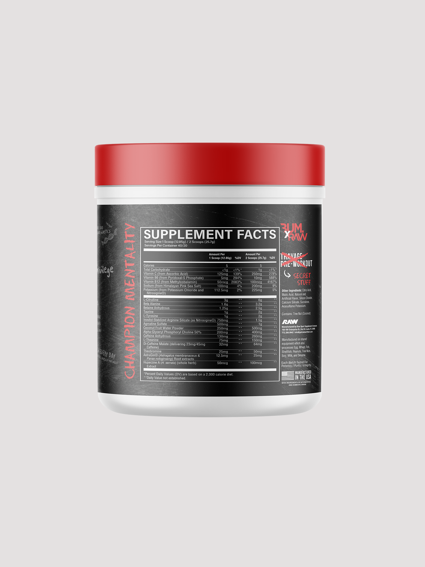 RAW Thavage CBum Pre Workout-Preworkout-CBum-Club Bunker