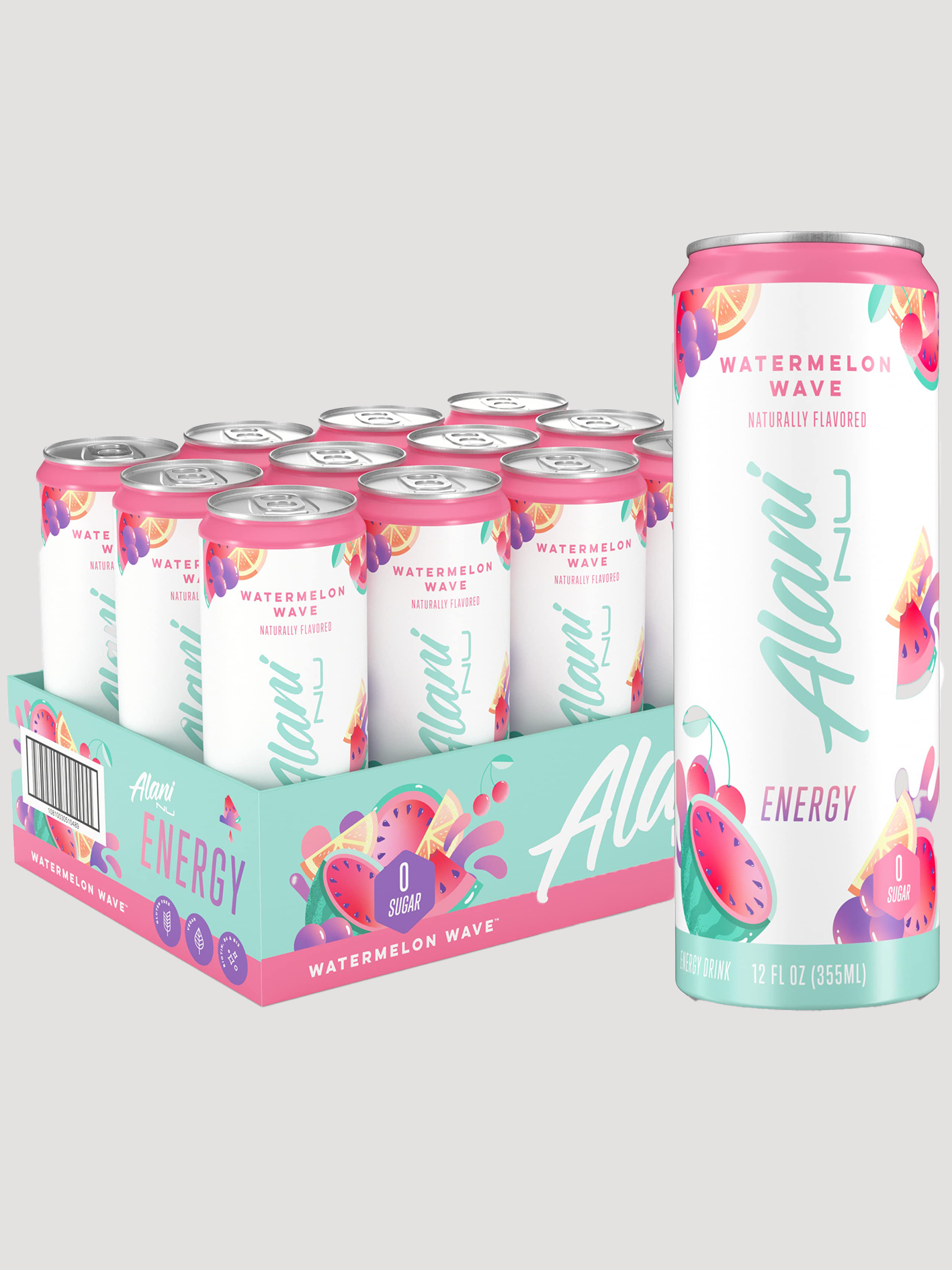 Alani Nu Energy 12 Pack-Drinks & RTDs-Alani Nu-Watermelon Wave-Club Bunker