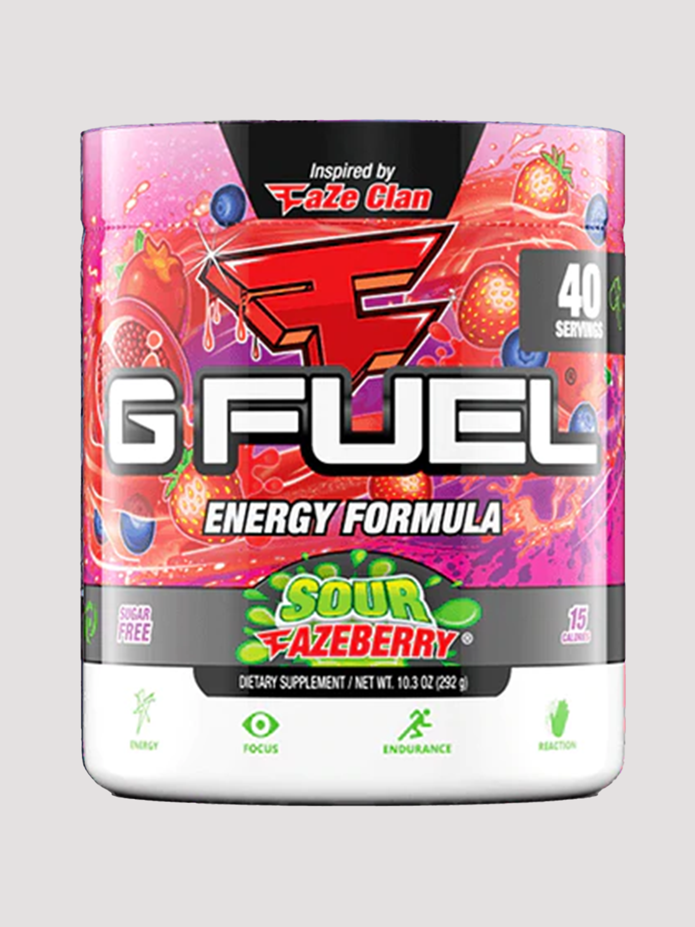 GFuel Energy Formula Powder Tub-Preworkout-G Fuel-Sour FaZeberry-Club Bunker