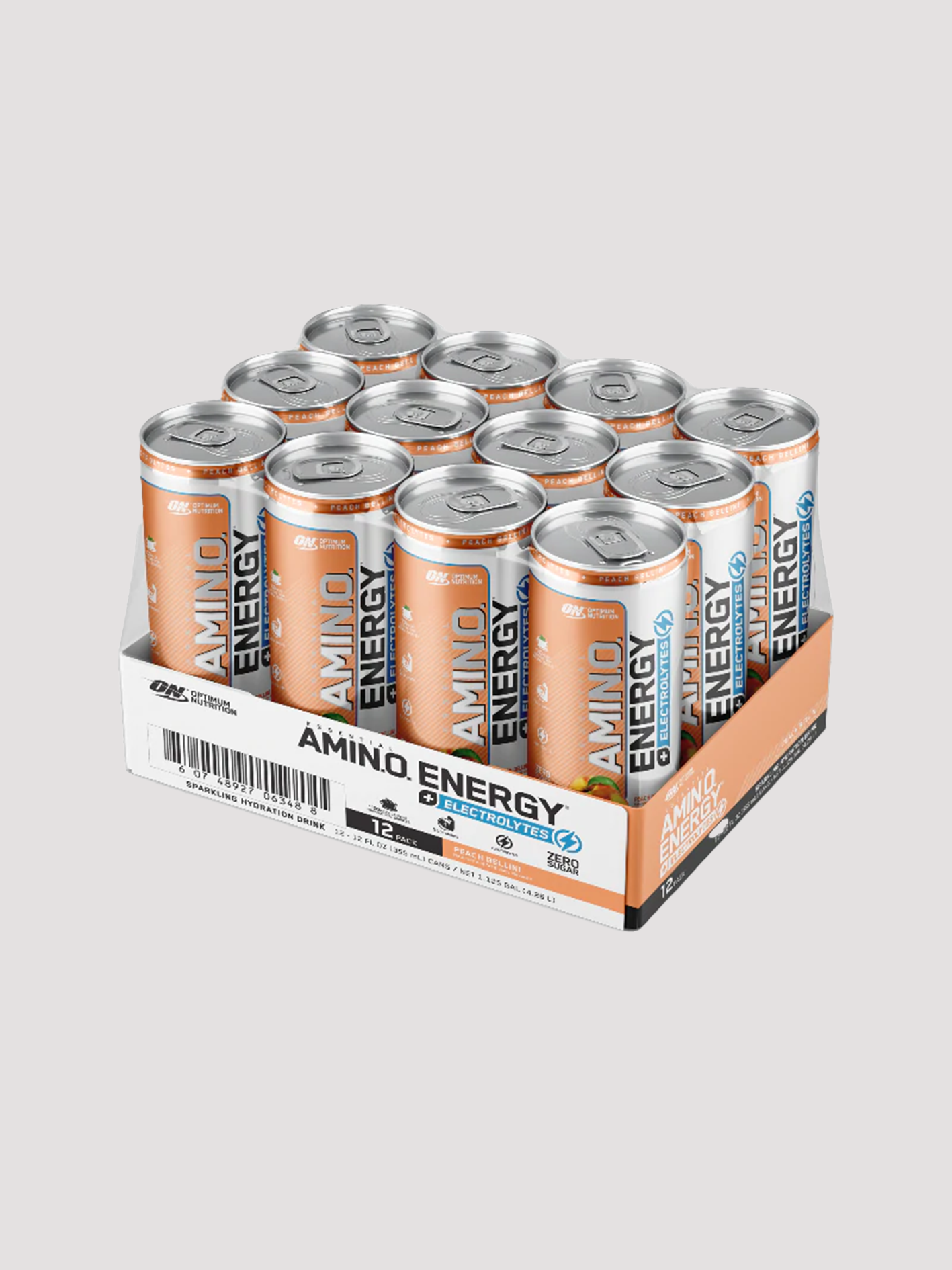 Amino Energy 12 Pack-Drinks & RTDs-Optimum Nutrition-Peach Bellini-Club Bunker