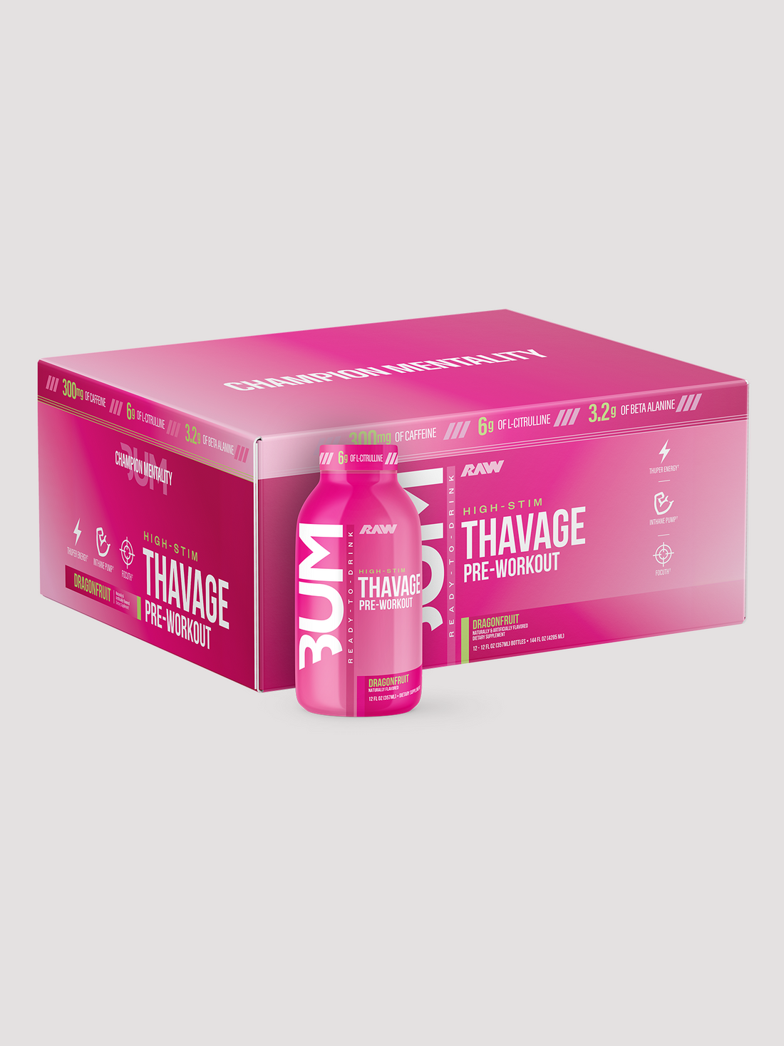 CBum Thavage RTD 12 Pack – Ready-to-Drink Pre-Workout by Chris Bumstead