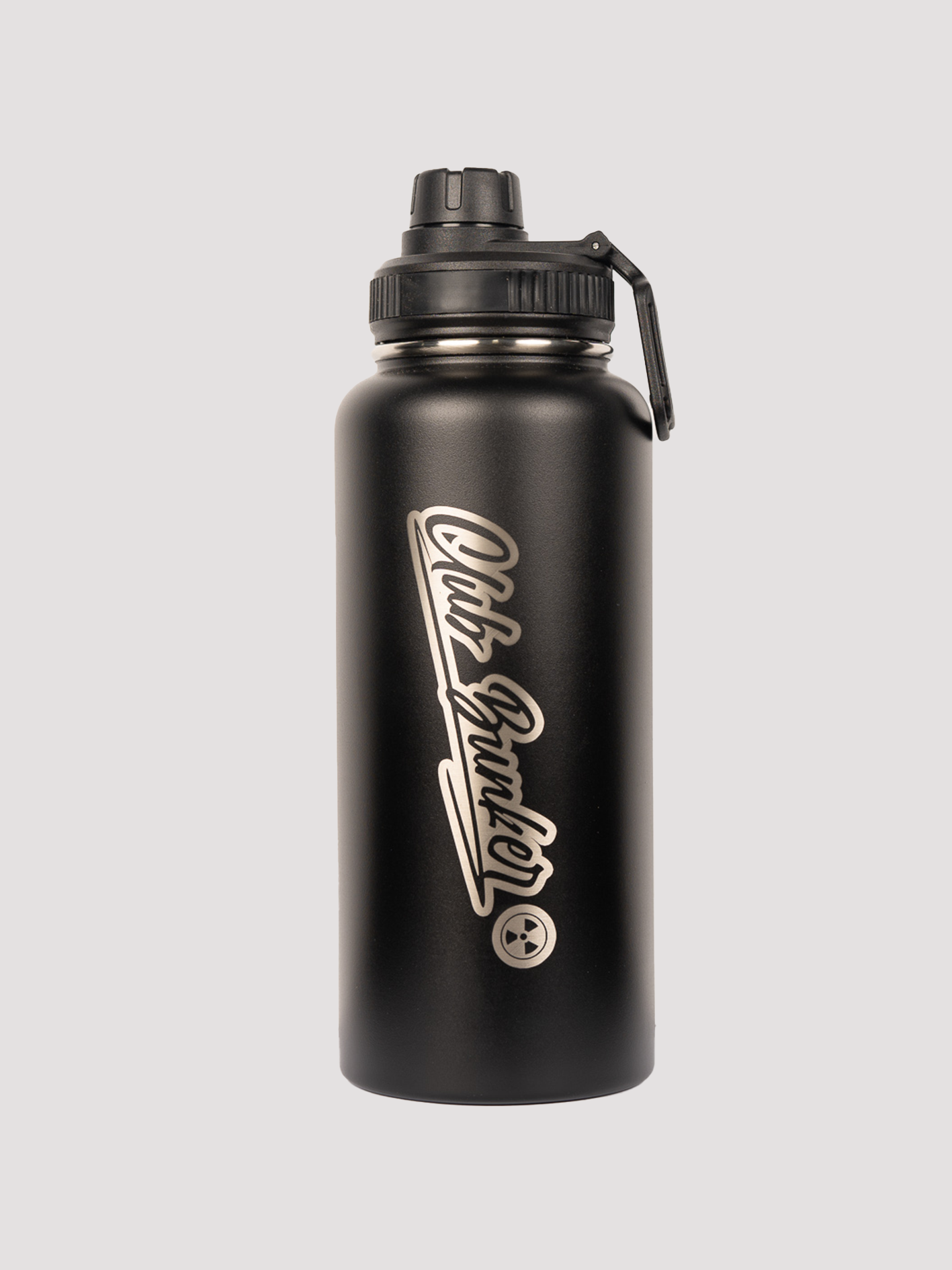 Club Bunker 1 Litre Steel Drink Bottle-Gym Essentials-Club Bunker-Black-Club Bunker