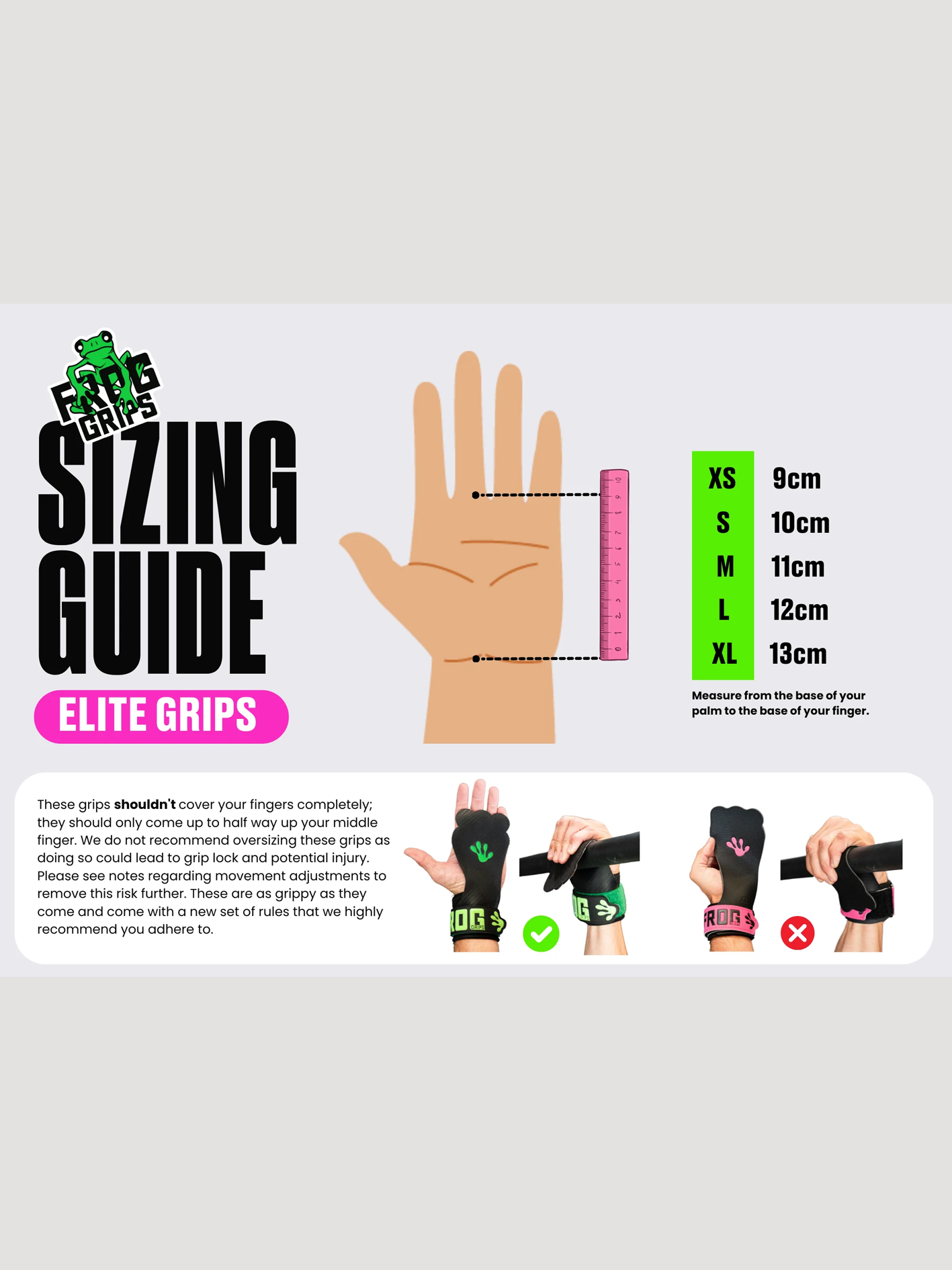 Frog Grips Elite 4.0 HD Fingerless – Chalk-Free Gymnastics Grips