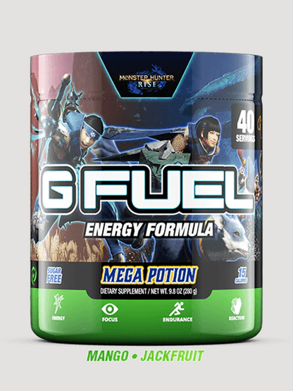 GFuel Energy Formula Powder Tub-Preworkout-G Fuel-Monster Hunter Mega Potion-Club Bunker