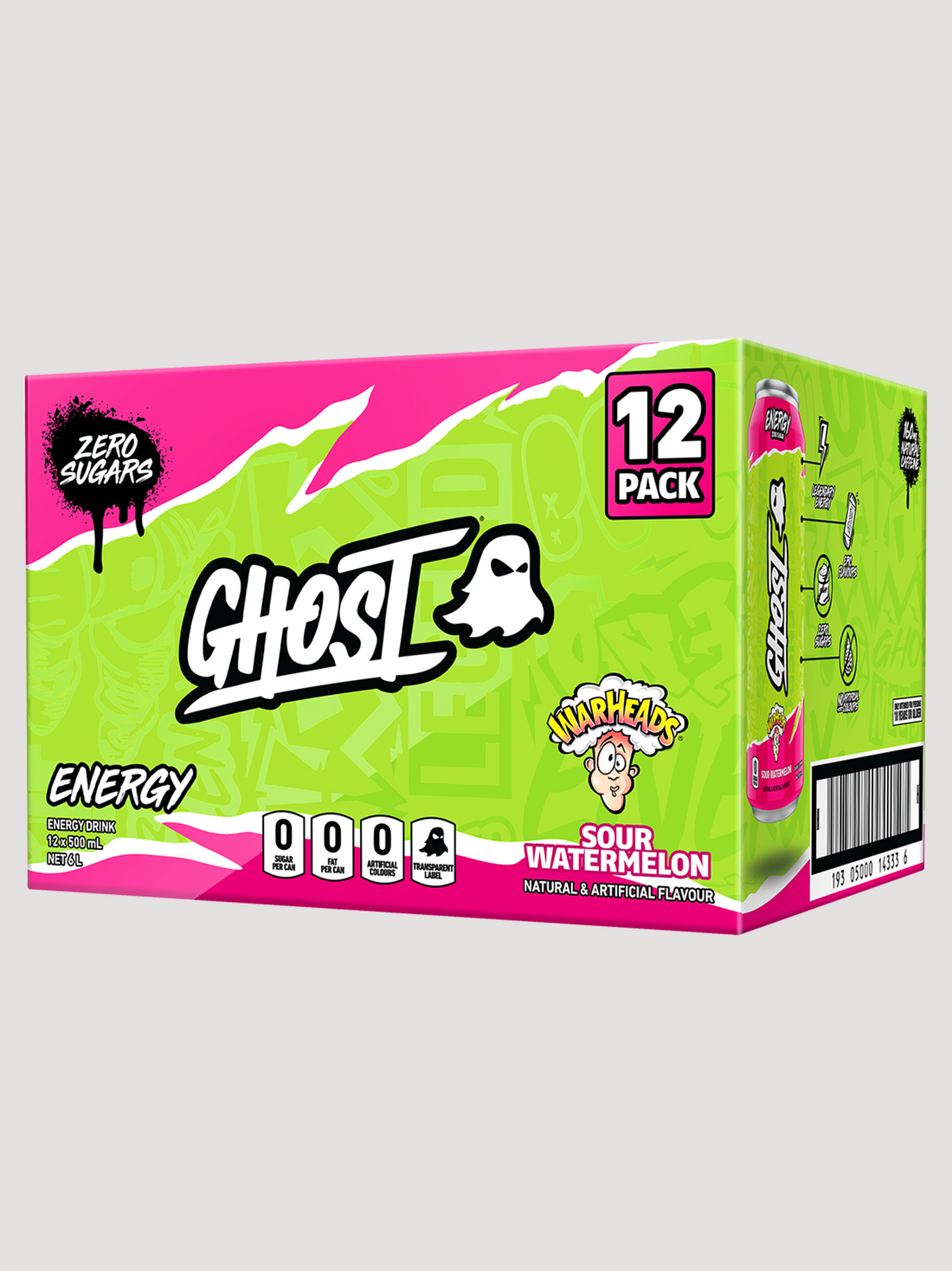Ghost Energy RTD 12 Pack-Drinks &amp; RTDs-Ghost-Warheads Sour Watermelon-Club Bunker