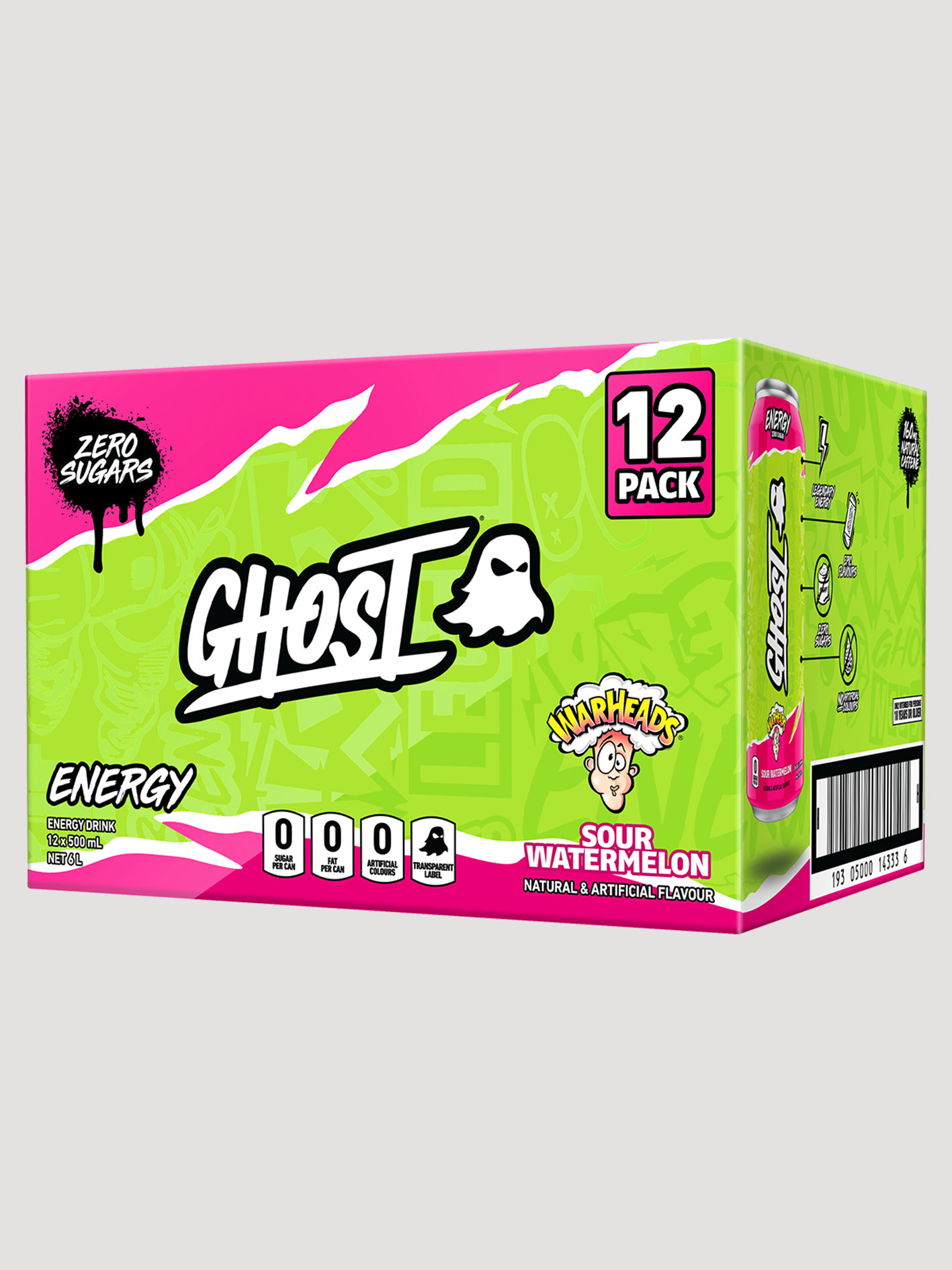 Ghost Energy RTD 12 Pack-Drinks & RTDs-Ghost-Warheads Sour Watermelon-Club Bunker