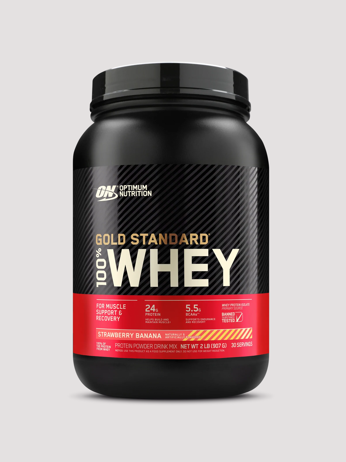 Gold Standard 100% Whey 2lb by Optimum Nutrition-Protein-Optimum Nutrition-Strawberry Banana-Club Bunker