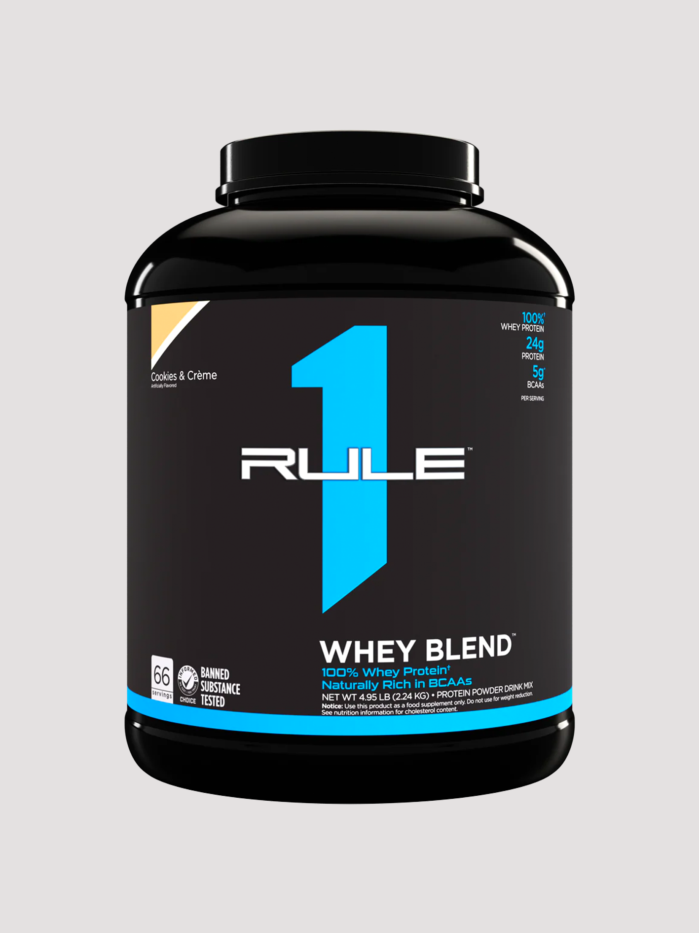 R1 Whey Blend Protein Powder 5lb by Rule1-Protein-Rule1-Cookies &amp; Creme-Club Bunker