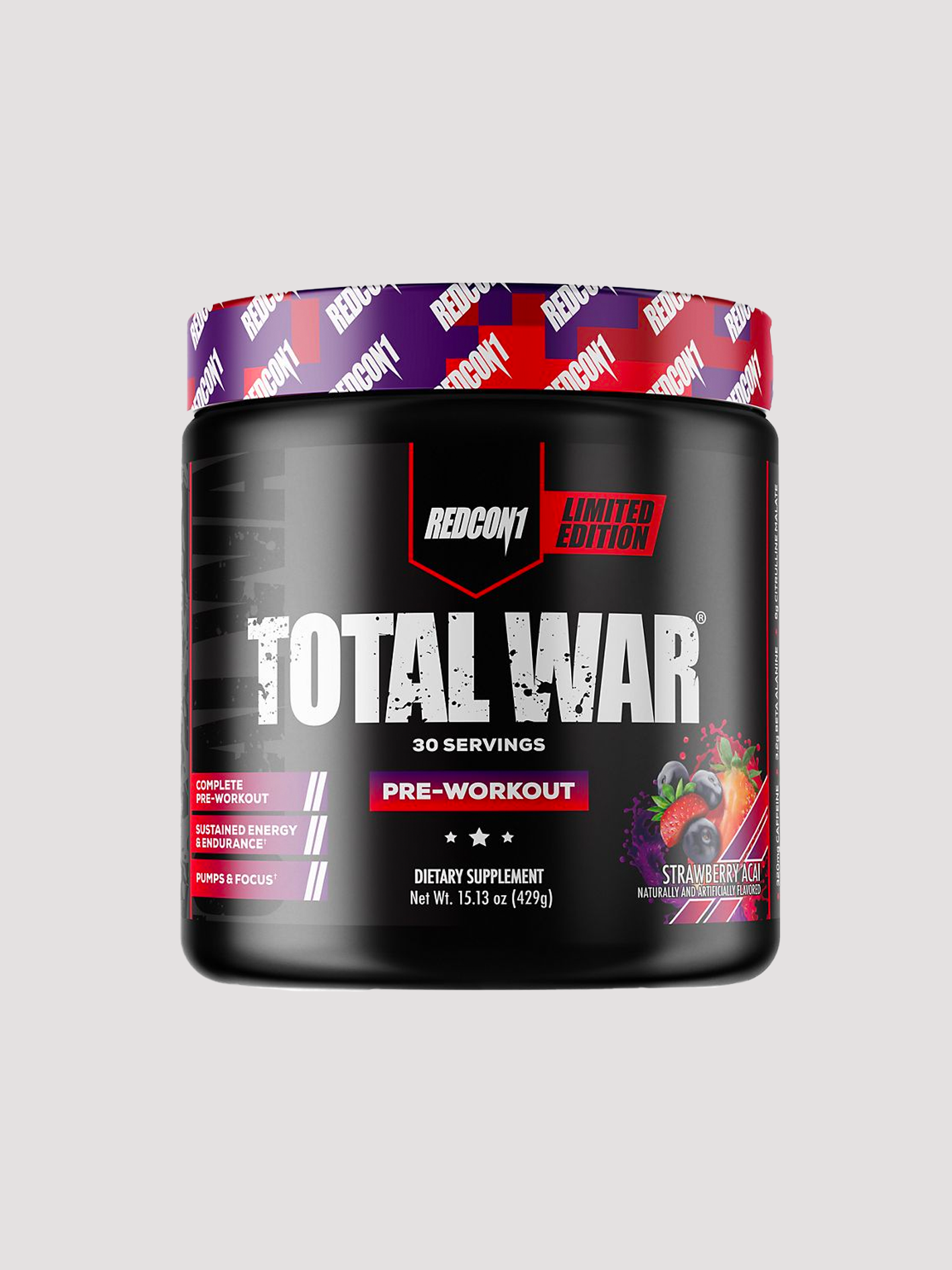 Redcon1 Total War Pre-workout-Preworkout-Redcon1-Strawberry Acai-Club Bunker