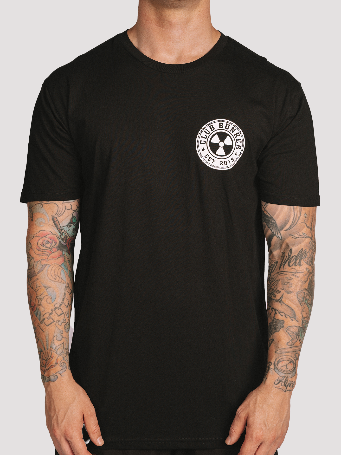 Badge Tee Mens-Merch-Club Bunker-Black-S-Club Bunker