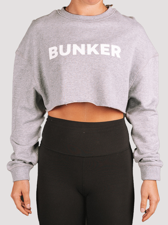 Bunker Crop Sweater-Merch-Club Bunker-Grey-XS-Club Bunker