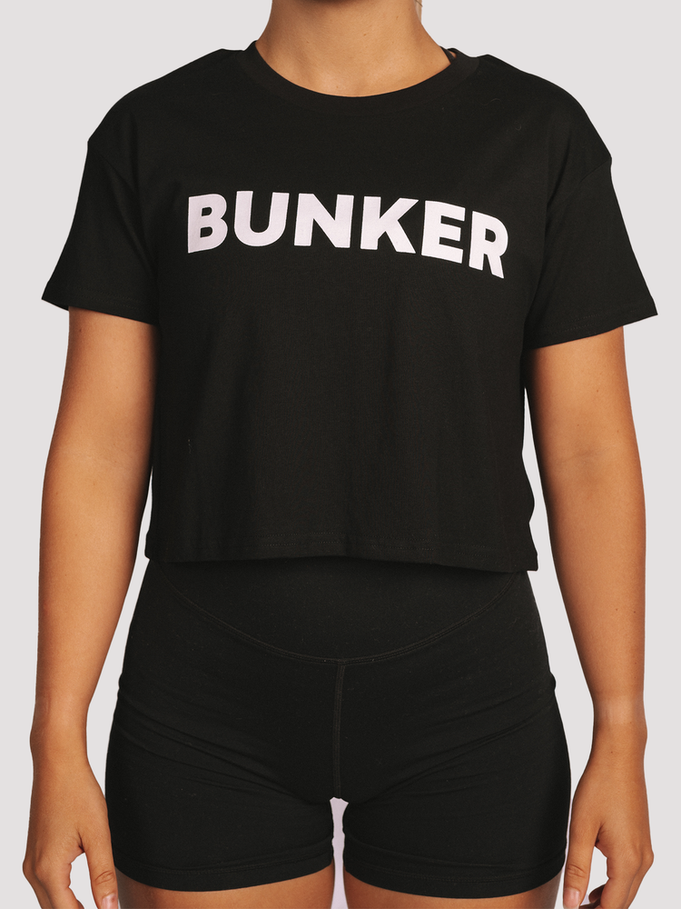 Bunker Crop Tee-Merch-Club Bunker-Black-XS-Club Bunker