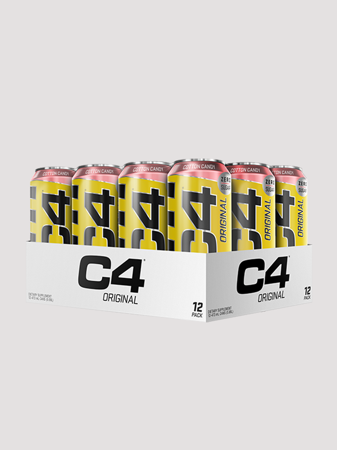 C4 Energy Carbonated 12 Pack-Drinks &amp; RTDs-Cellucor-Cotton Candy-Club Bunker