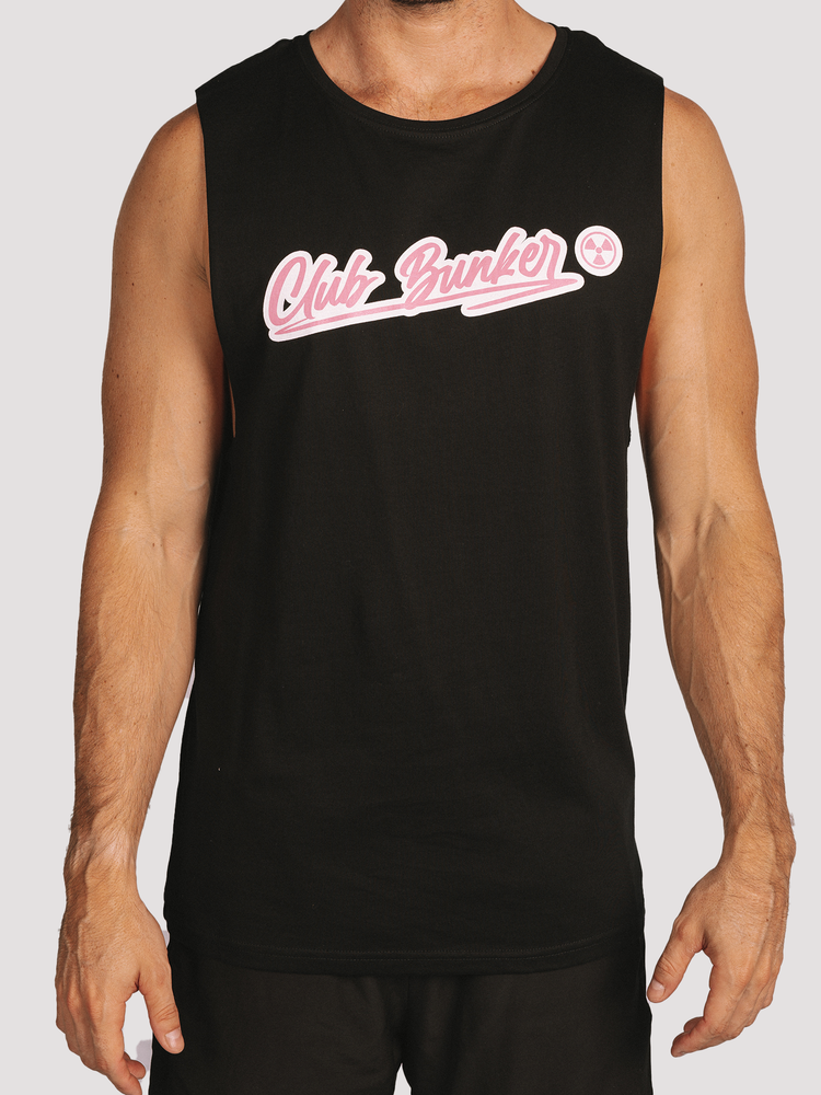 Club Bunker Outline Tank - Mens-Merch-Club Bunker-Black-S-Club Bunker