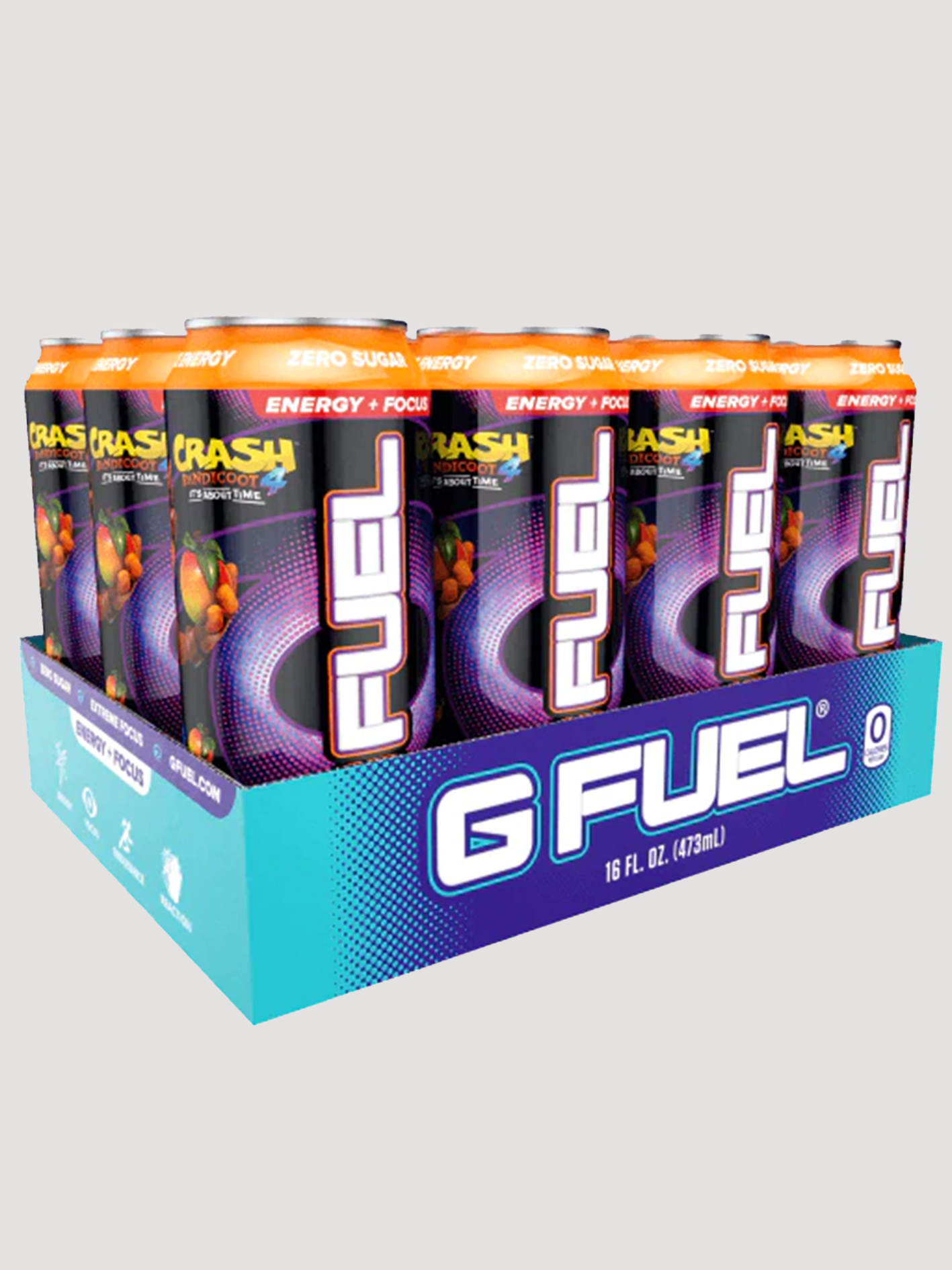 GFuel Energy Cans 12 Pack-Drinks & RTDs-G Fuel-Crash Bandicoot Wumpa Fruit-Club Bunker
