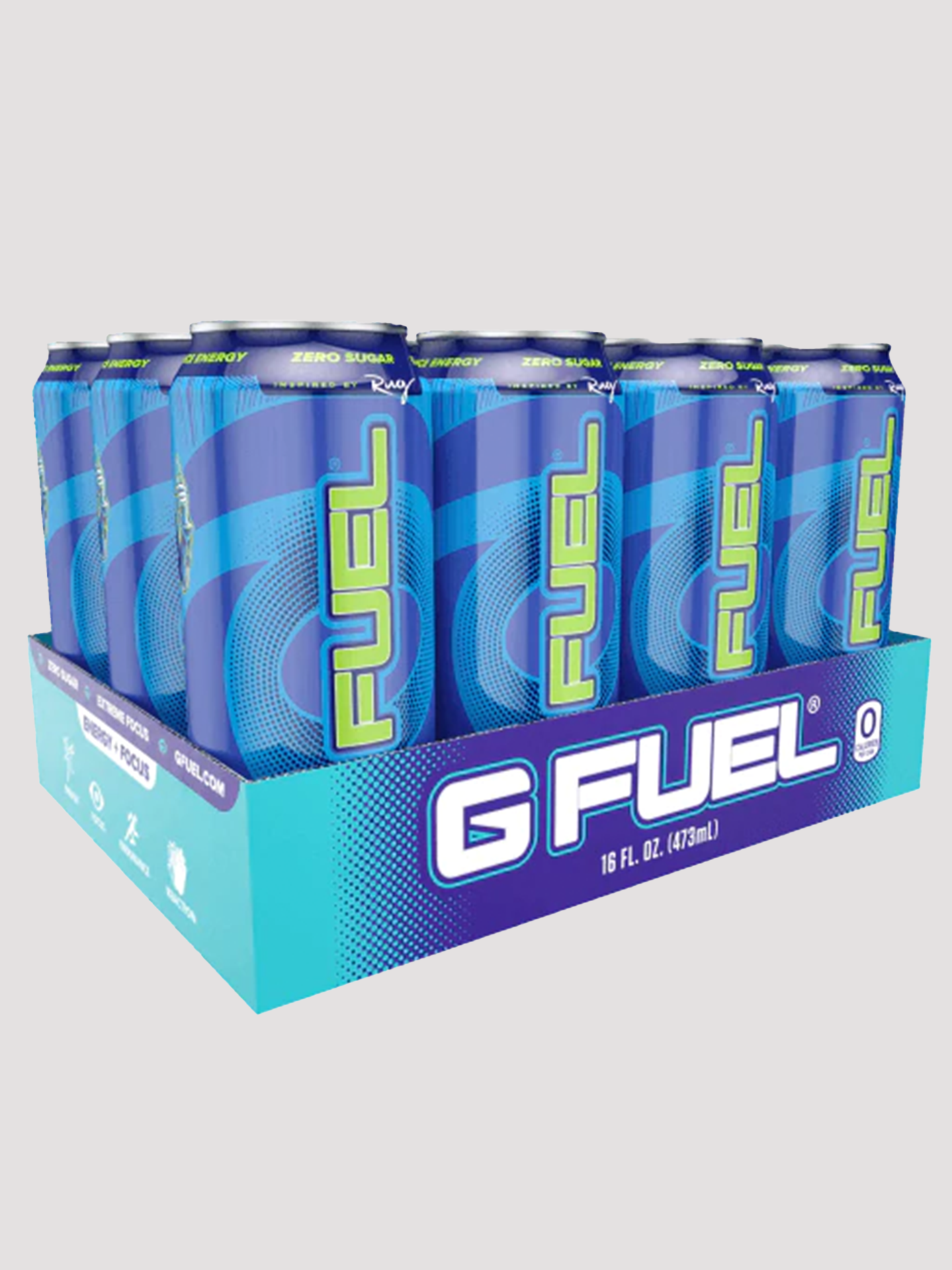 GFuel Energy Cans 12 Pack-Drinks &amp; RTDs-G Fuel-Sour Blue Chug Rug-Club Bunker