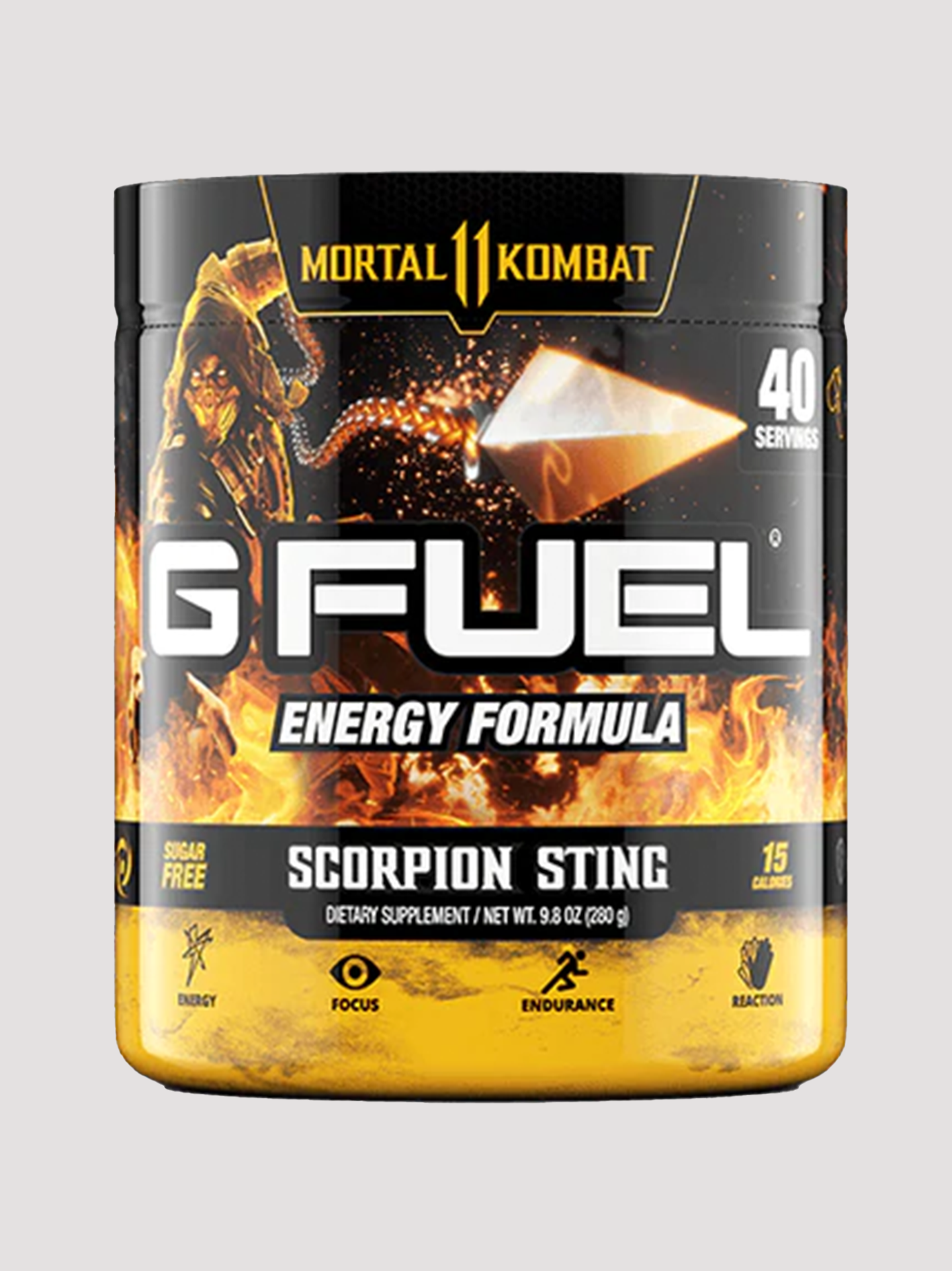 GFuel Energy Formula Powder Tub-Preworkout-G Fuel-Mortal Kombat Scorpion Sting-Club Bunker