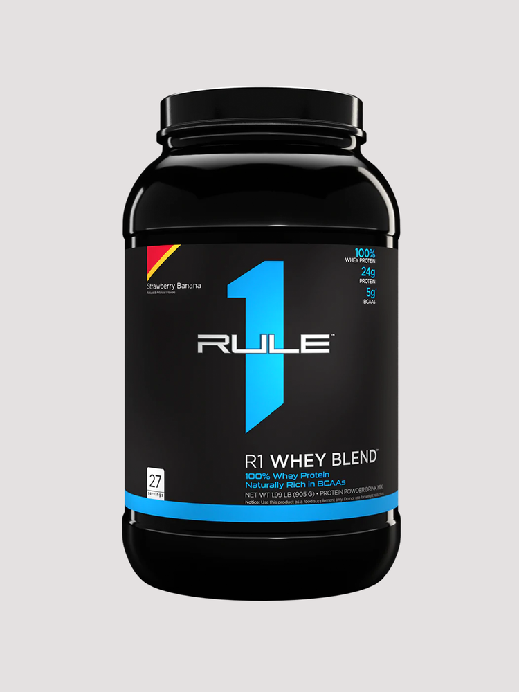 R1 Whey Blend Protein Powder 2lb by Rule1-Protein-Rule1-Strawberry Banana-Club Bunker