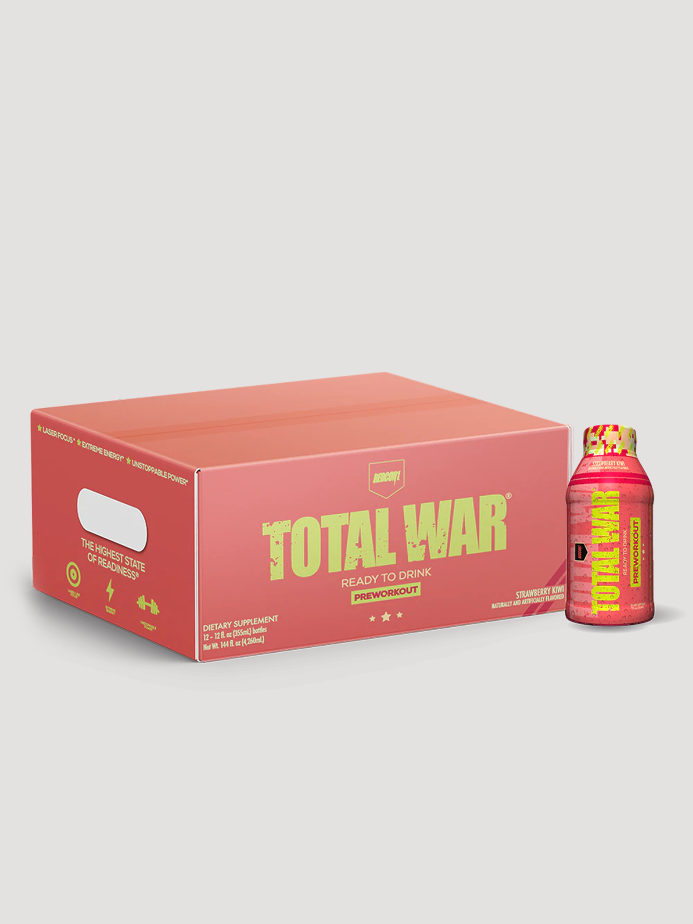 Total War RTD 12 Pack-Drinks & RTDs-Redcon1-Strawberry Kiwi-Club Bunker